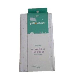 Pillowfort Target NWT Twin Microfiber White Gray Dot Flat Sheet